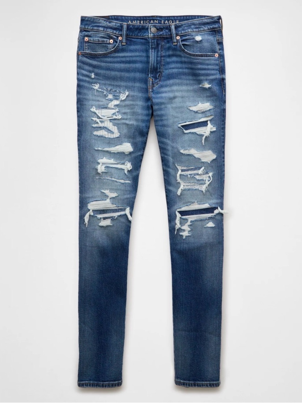 American Eagle AirFlex+ Patched Athletic Skinny Jeans - NWT Mens Size 38/32